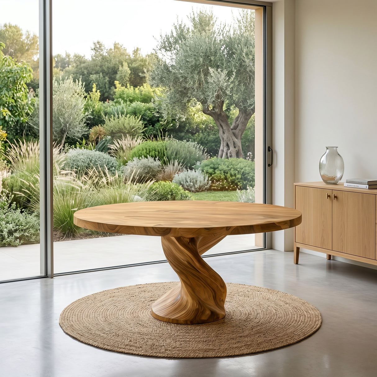 Luxury Twisted Pedestal Dining Table For Dining Room