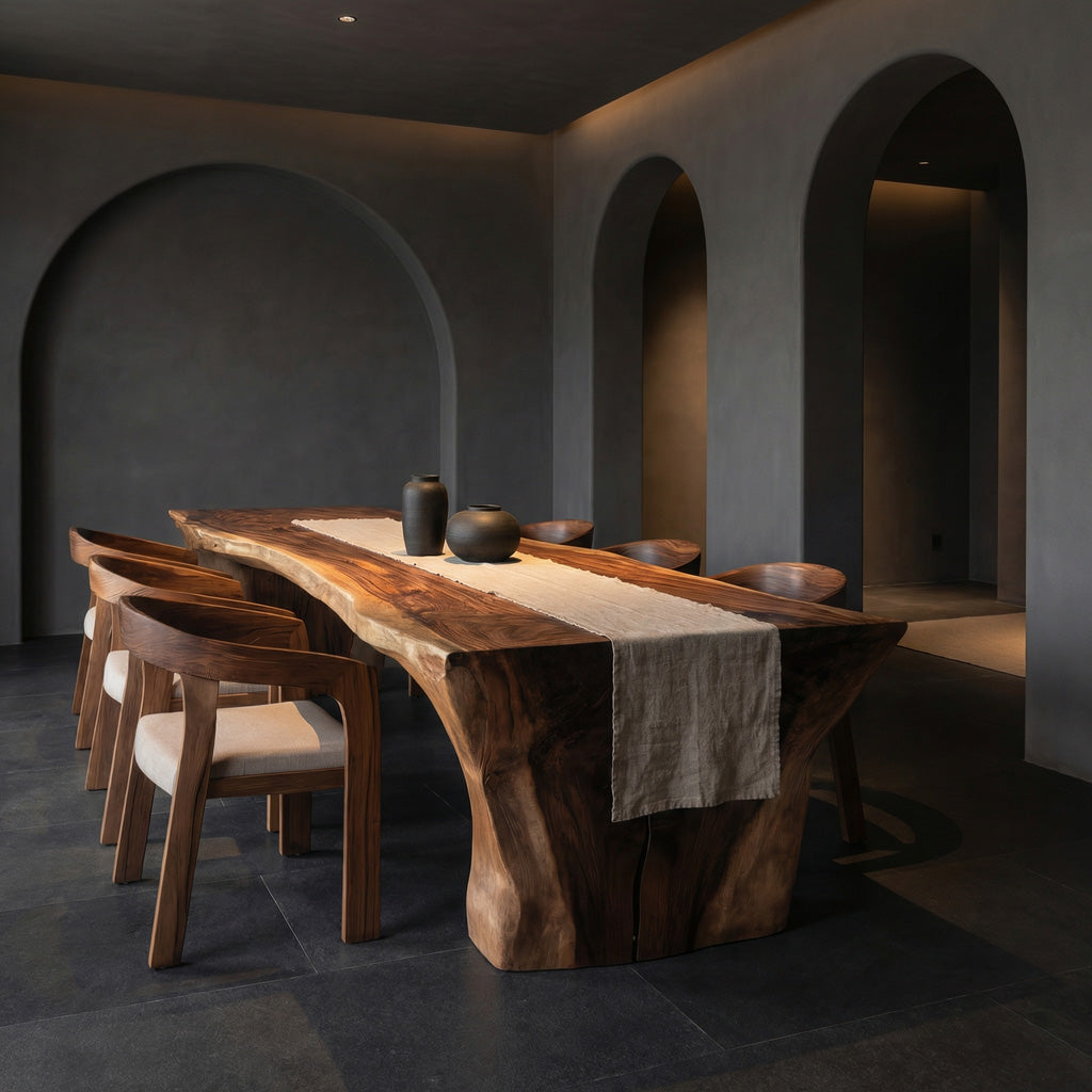 Wabi Sabi Handcrafted Dining Table For Dining Room