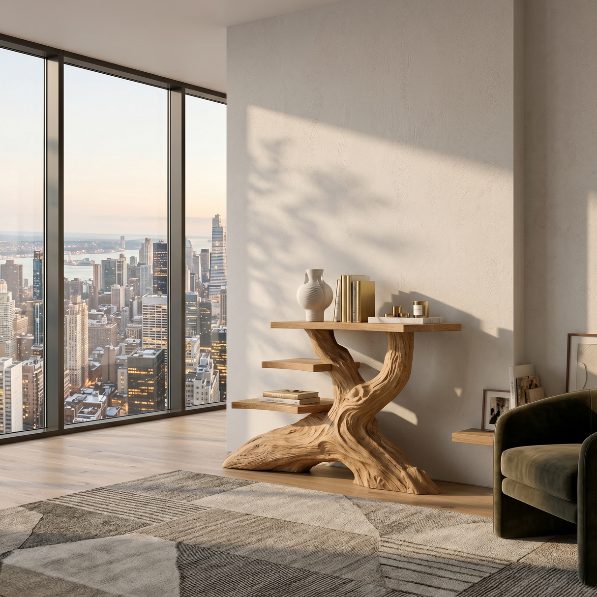 Farmhouse Rustic Black Wood Entryway Table For Hallway
