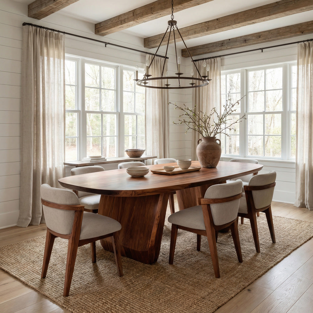 Mid Century Organic Dining Table For Dining Room