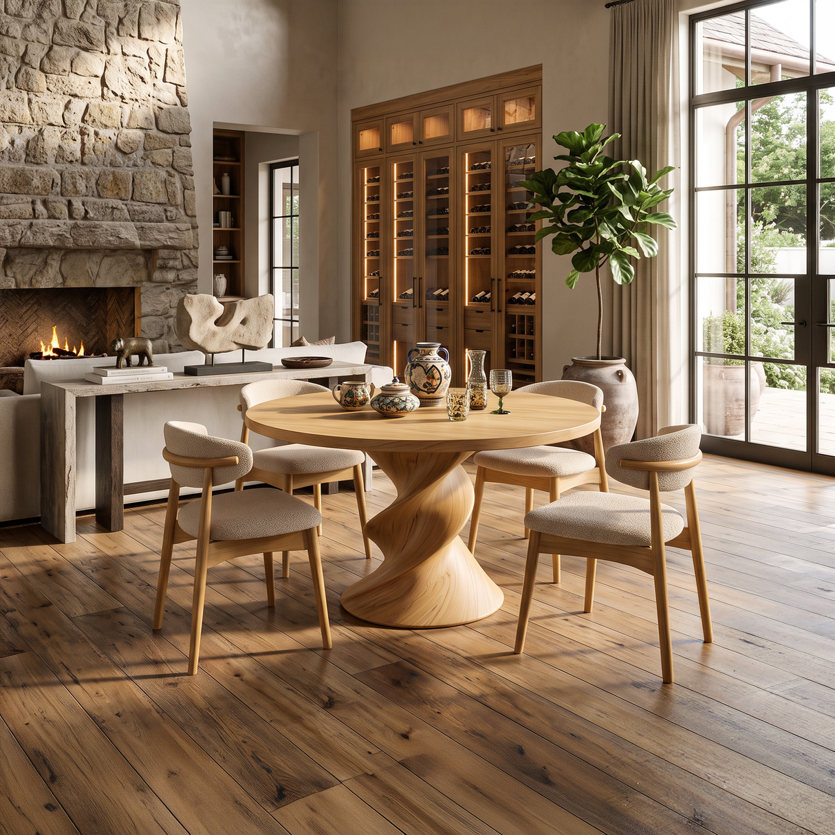 Modern Round Dining Table For Open Concept Dining Room