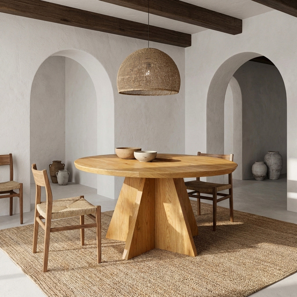 Contemporary Round Sculptural Dining Table For Dining Room Furniture