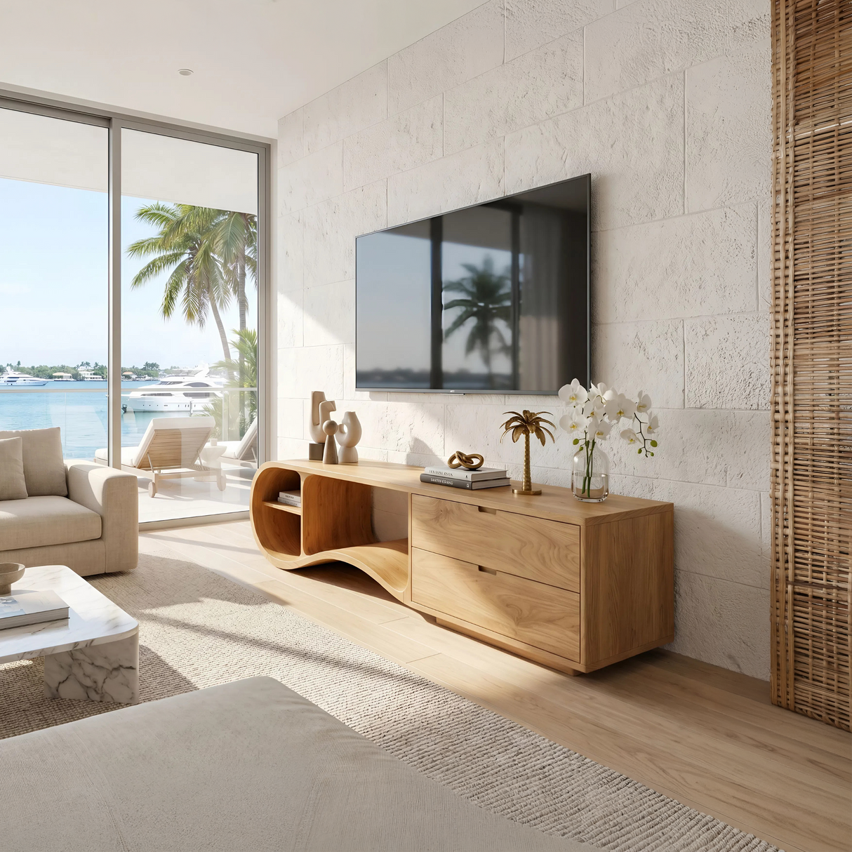 Contemporary Organic TV Cabinet For Living Room