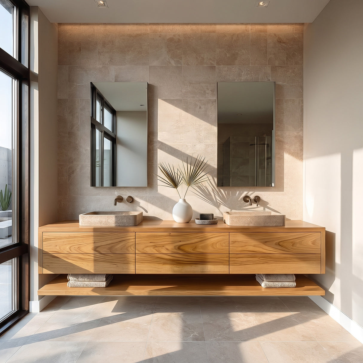 Contemporary Floating Bathroom Vanity With Multiple Drawers For Bathroom