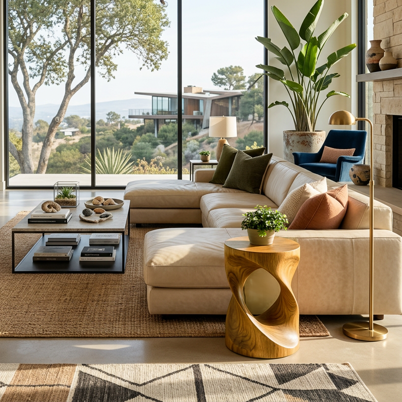 Modern Wooden Open Loop Side Table For Living Furniture