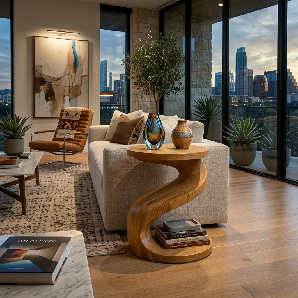 Organic Twisted S Shape Side Table For Living Room