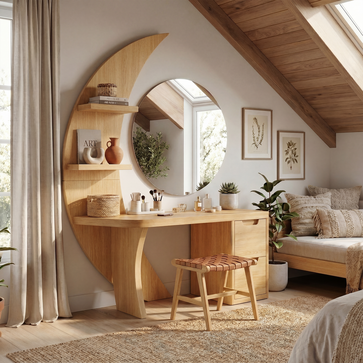 Scandinavian Vanity Desk Bedroom Walk In Closet Makeup Area