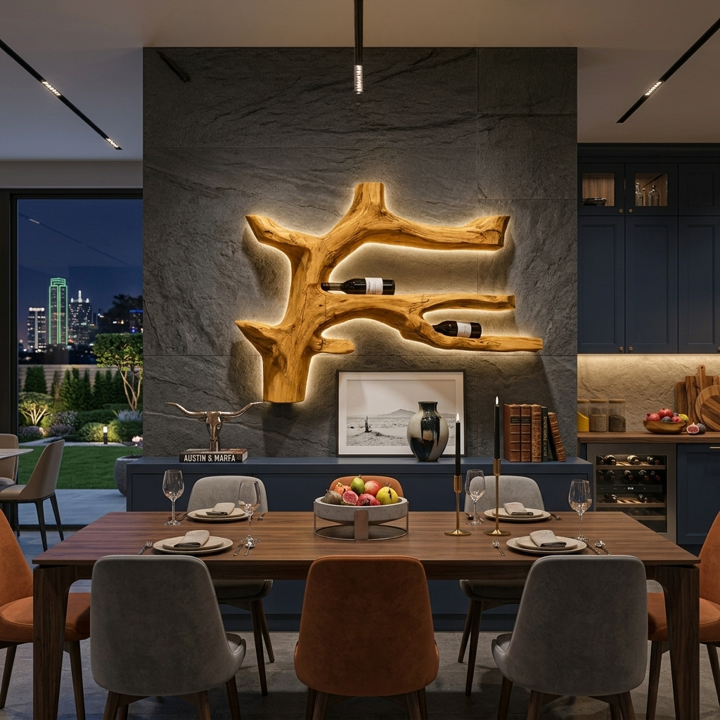 Modern Branch Wine Rack Wall Mount For Dining Wall Decor