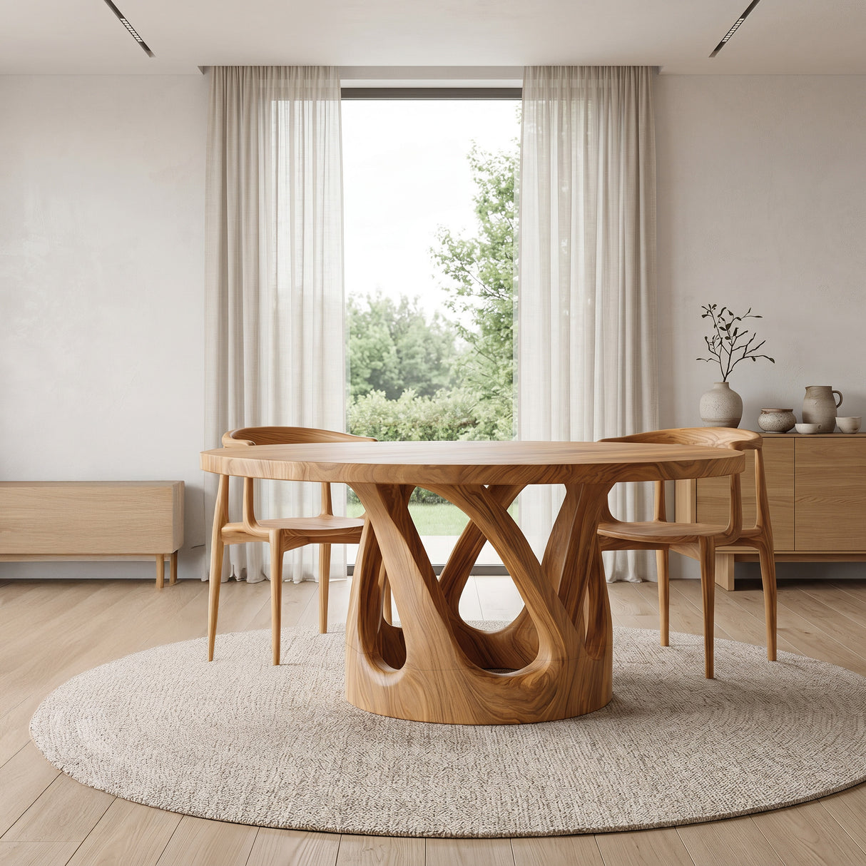 Contemporary Open Base Dining Table For Breakfast Nook