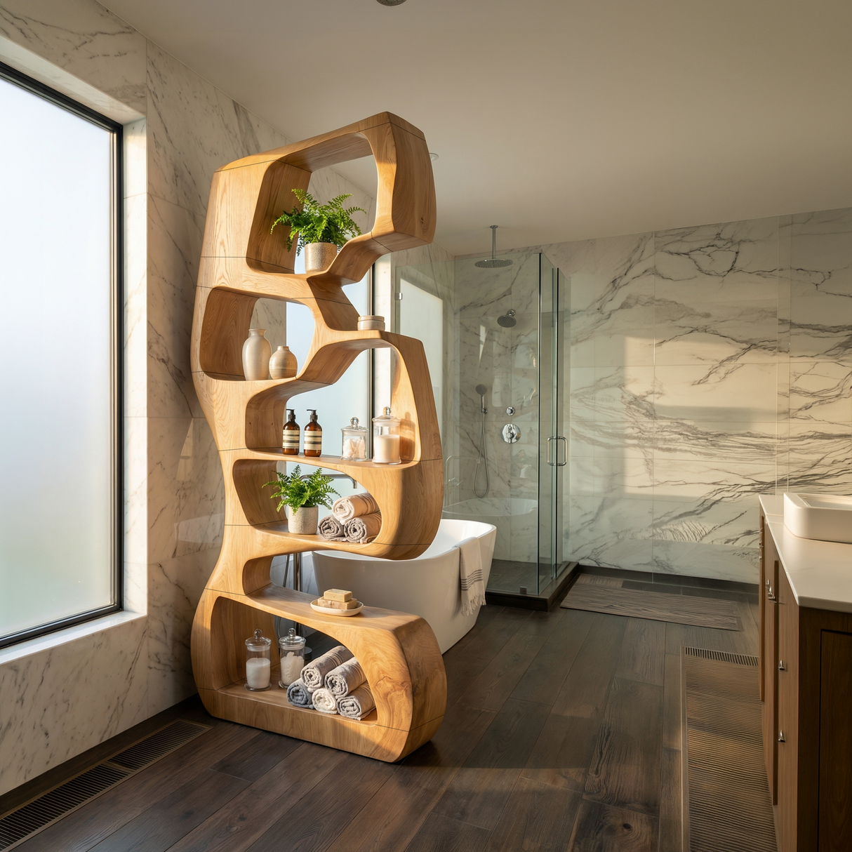Modern Wooden Bookshelf For Home Living Storage