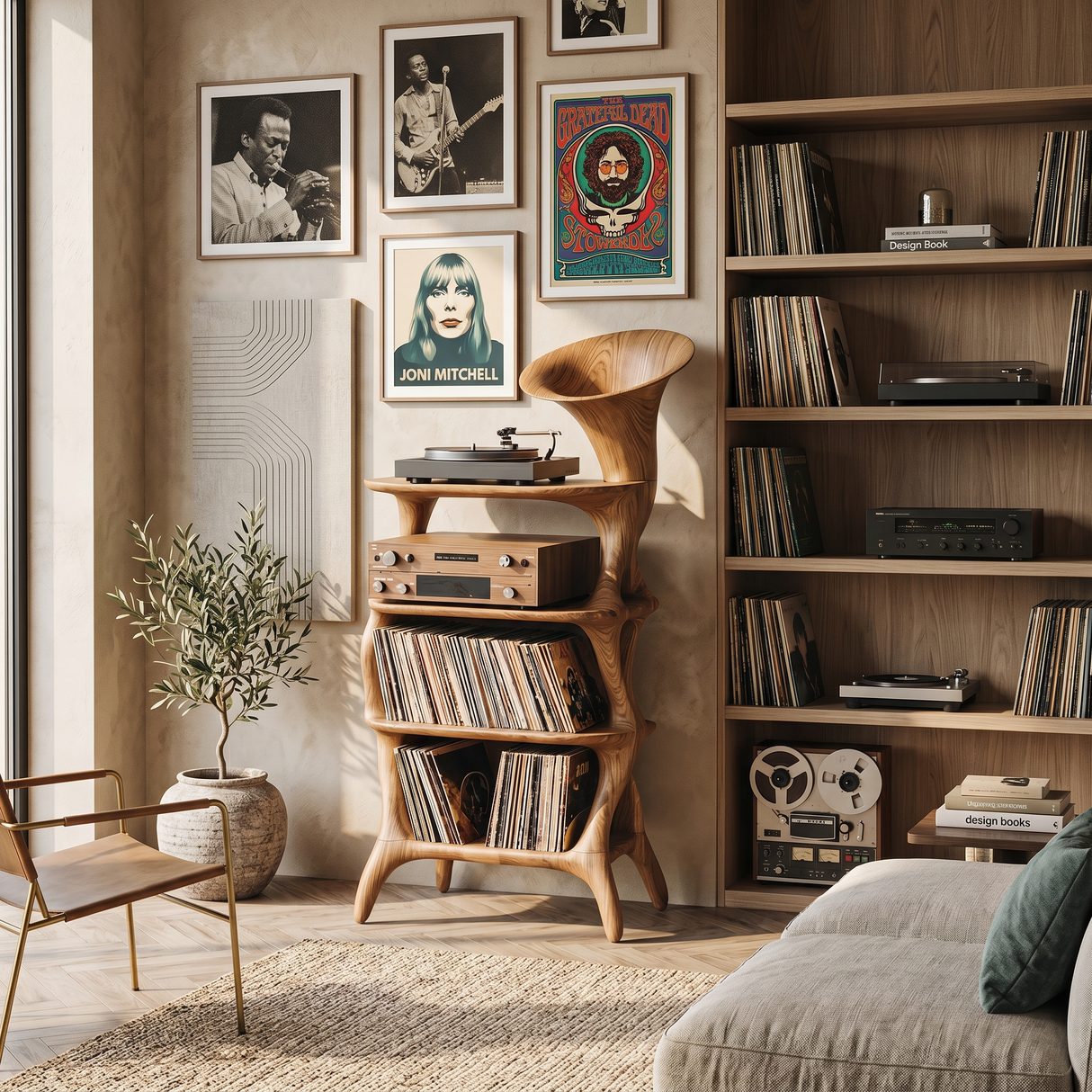 Mid Century Vinyl Cabinet For Livingroom Display
