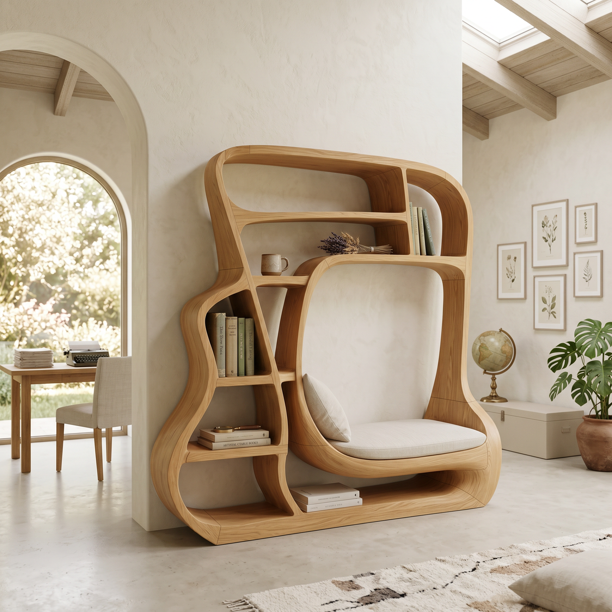 Minimalist Storage Bookcase For Modern Bedroom Interior