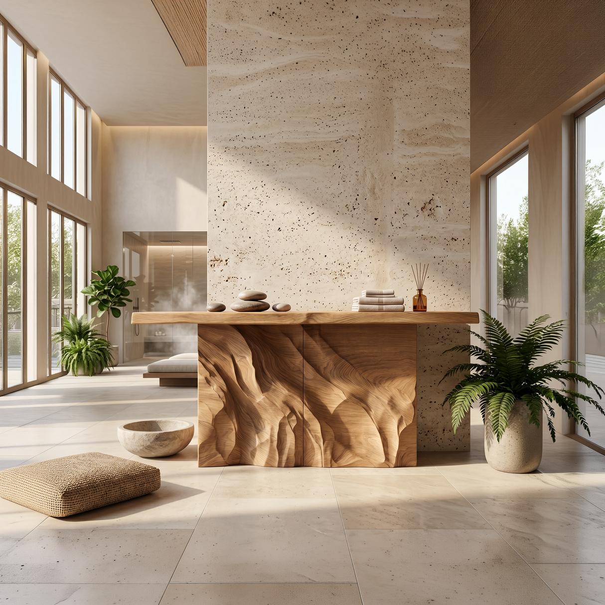Contemporary Organic Edge Console Table For Foyer Interior Area
