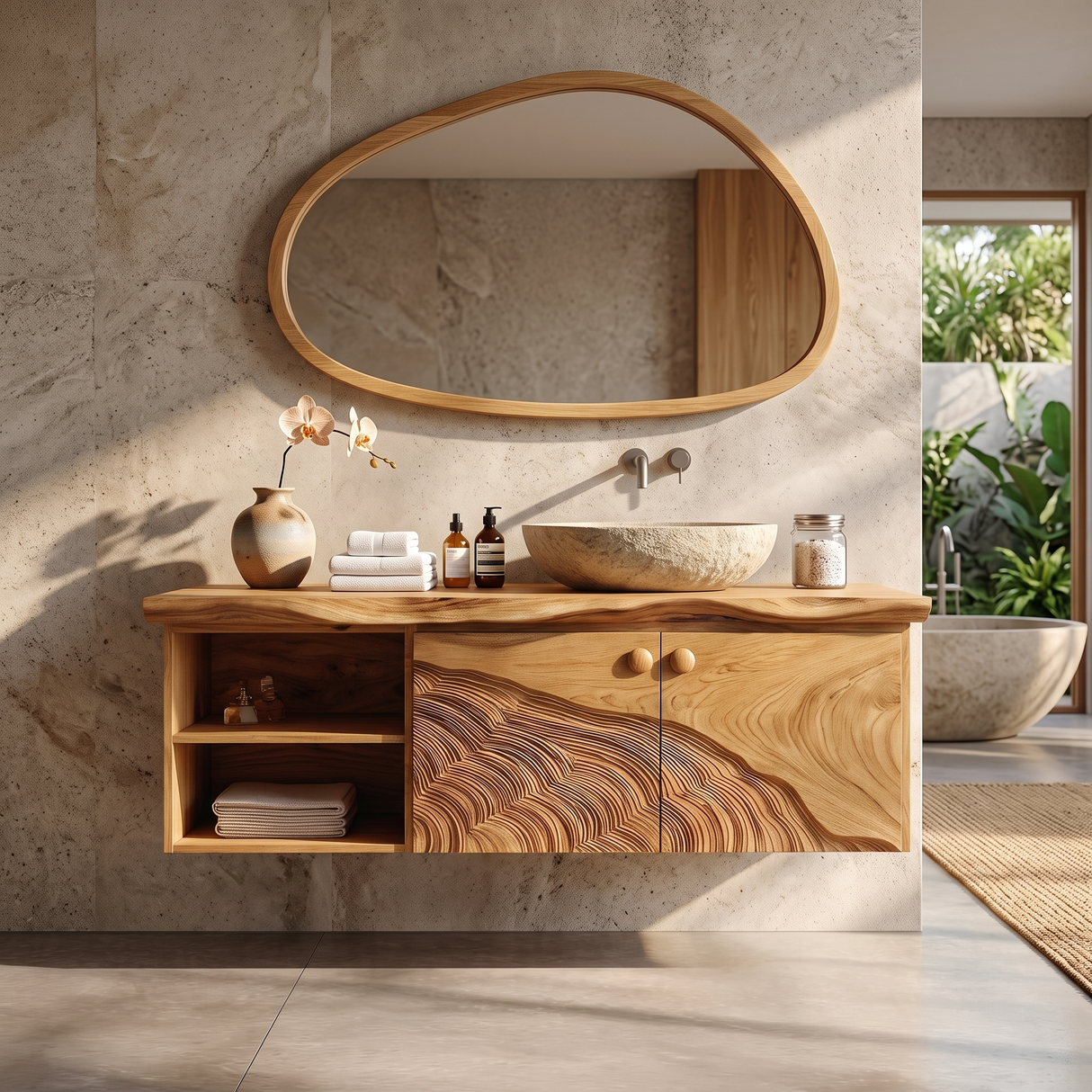 Rustic Wood Vanity Luxury Ensuite Bathroom