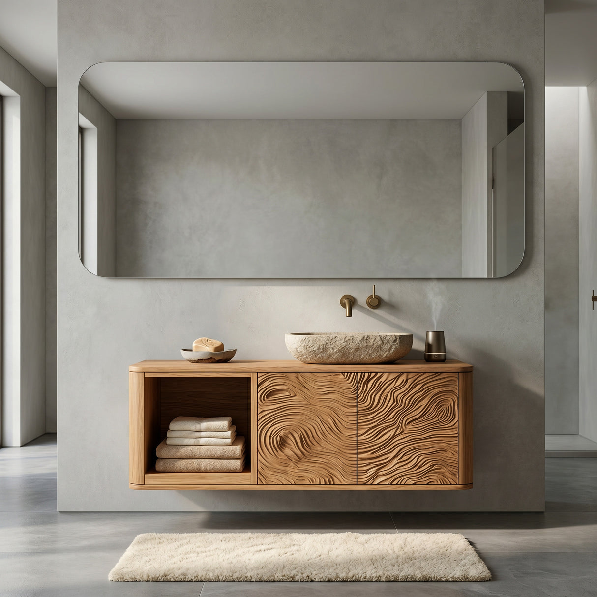 Contemporary Floating Bathroom Vanity For Spa Bathroom