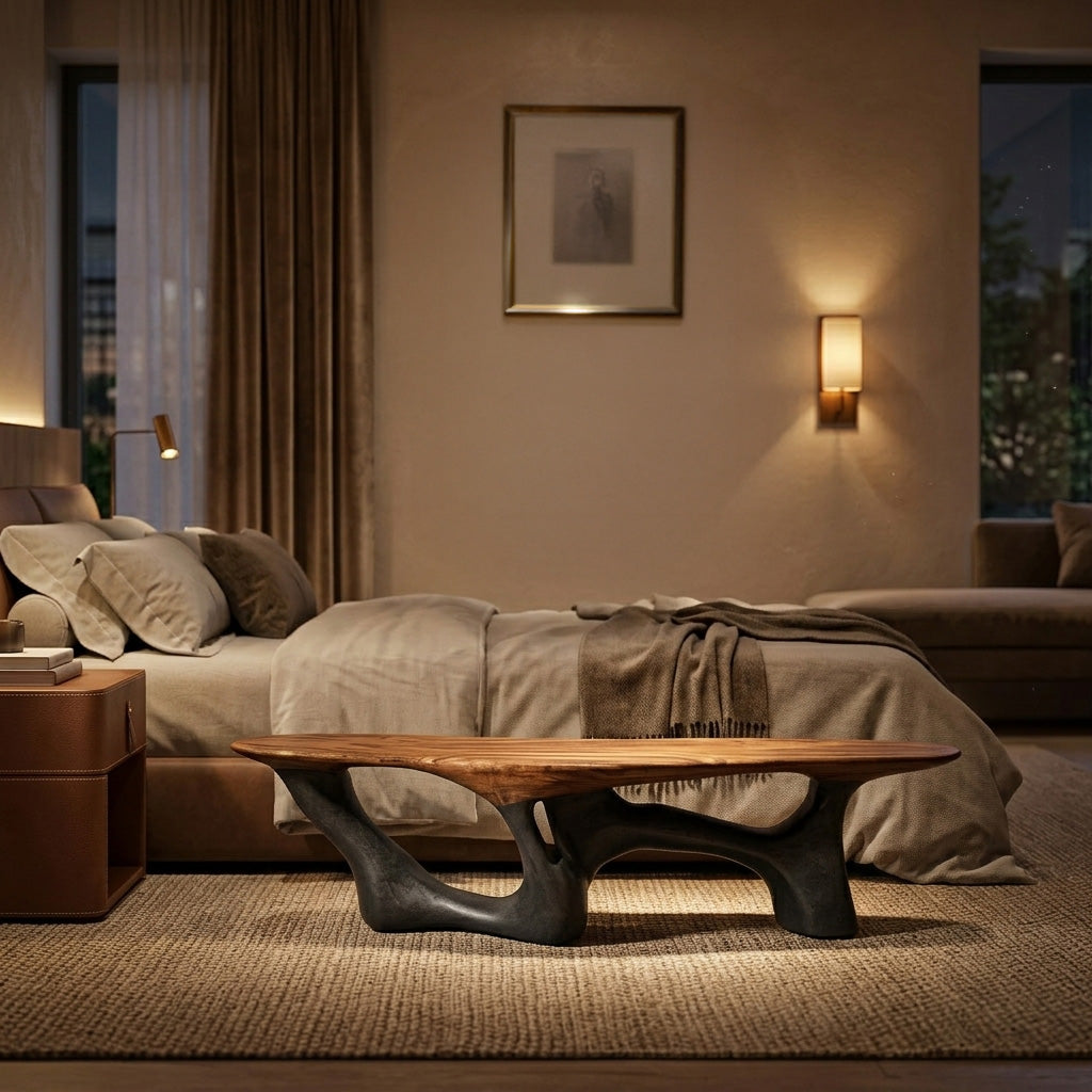 Modern Natural Wood Bench For Living Room Decor