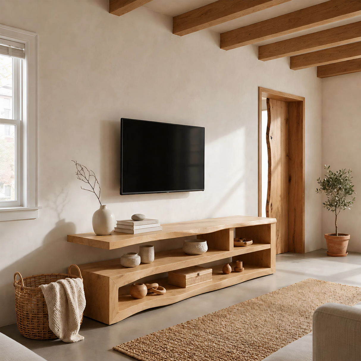 Scandinavian Minimal TV Stand For Studio Interior