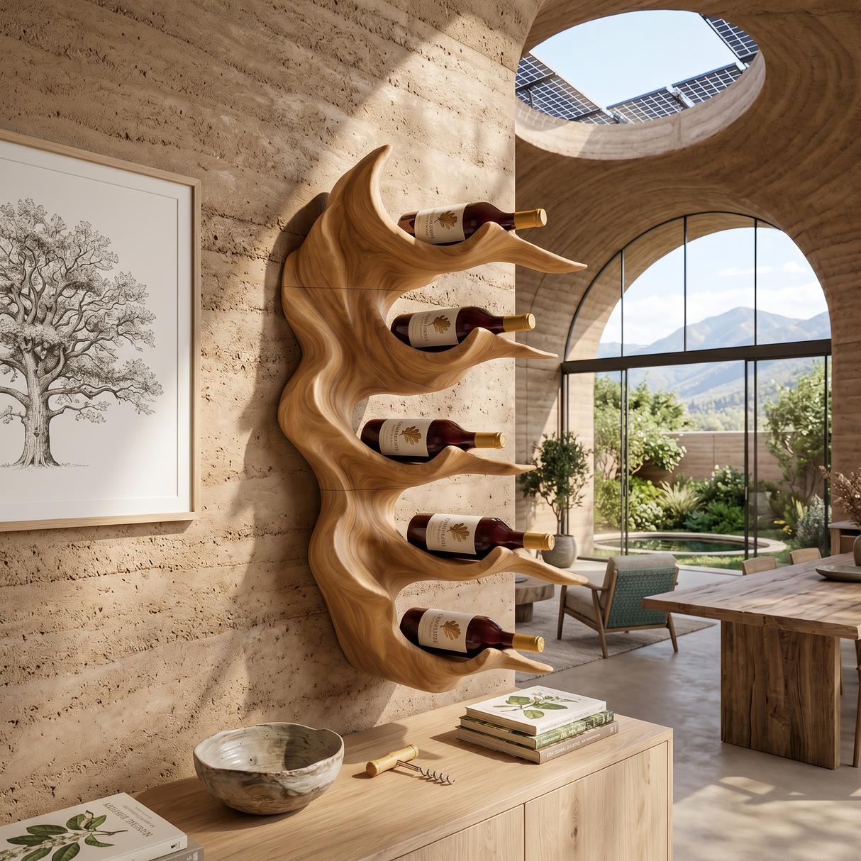 Organic Sculptural Wine Storage Holder For Modern Home