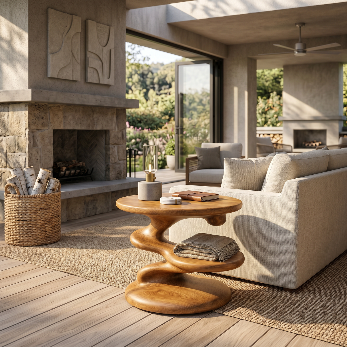 Minimalist Open Shelf Side Table Cozy Living Room