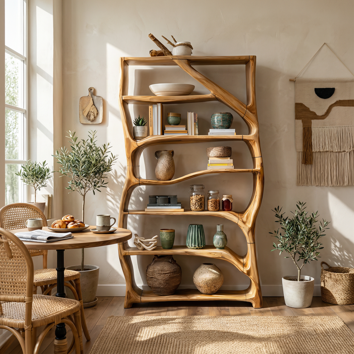 Minimalist Handcrafted Bookshelf Storage Organizer For Small Space