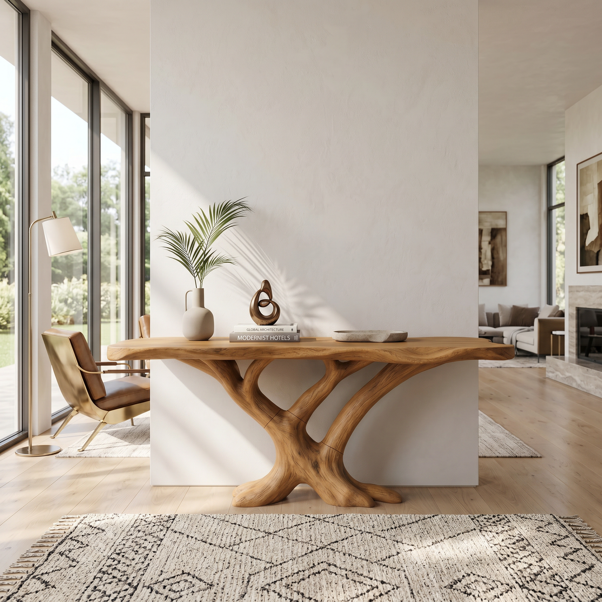 Contemporary Loop Console Table Modern Hallway