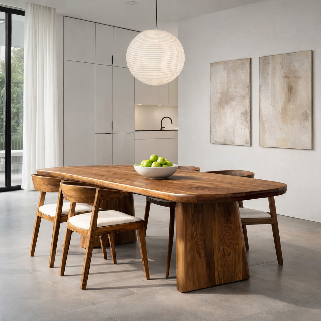 Modern Minimal Dining Table With Sculptural Craftsmanship For Dining Room