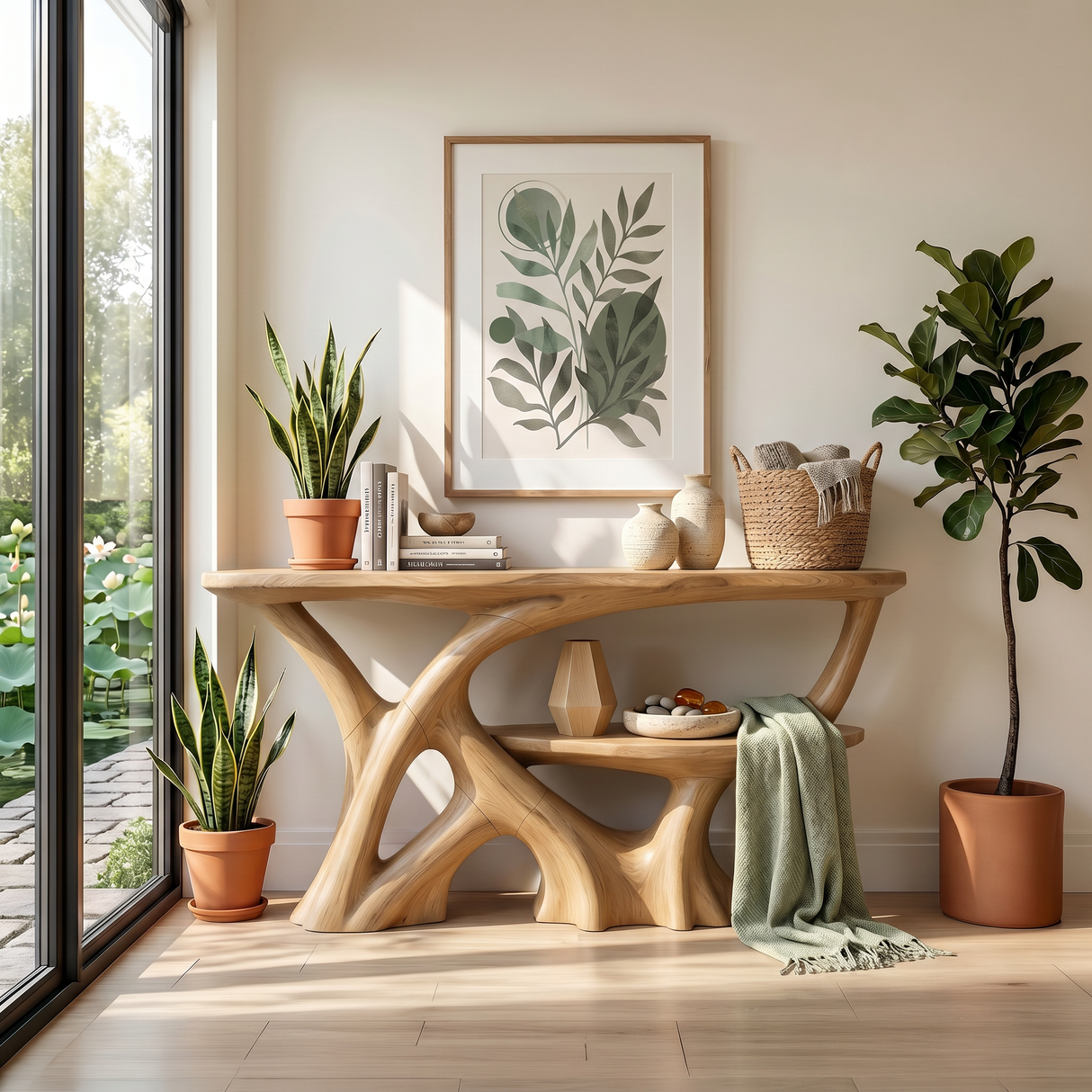 Organic Root Base Console Table Luxury Entryway