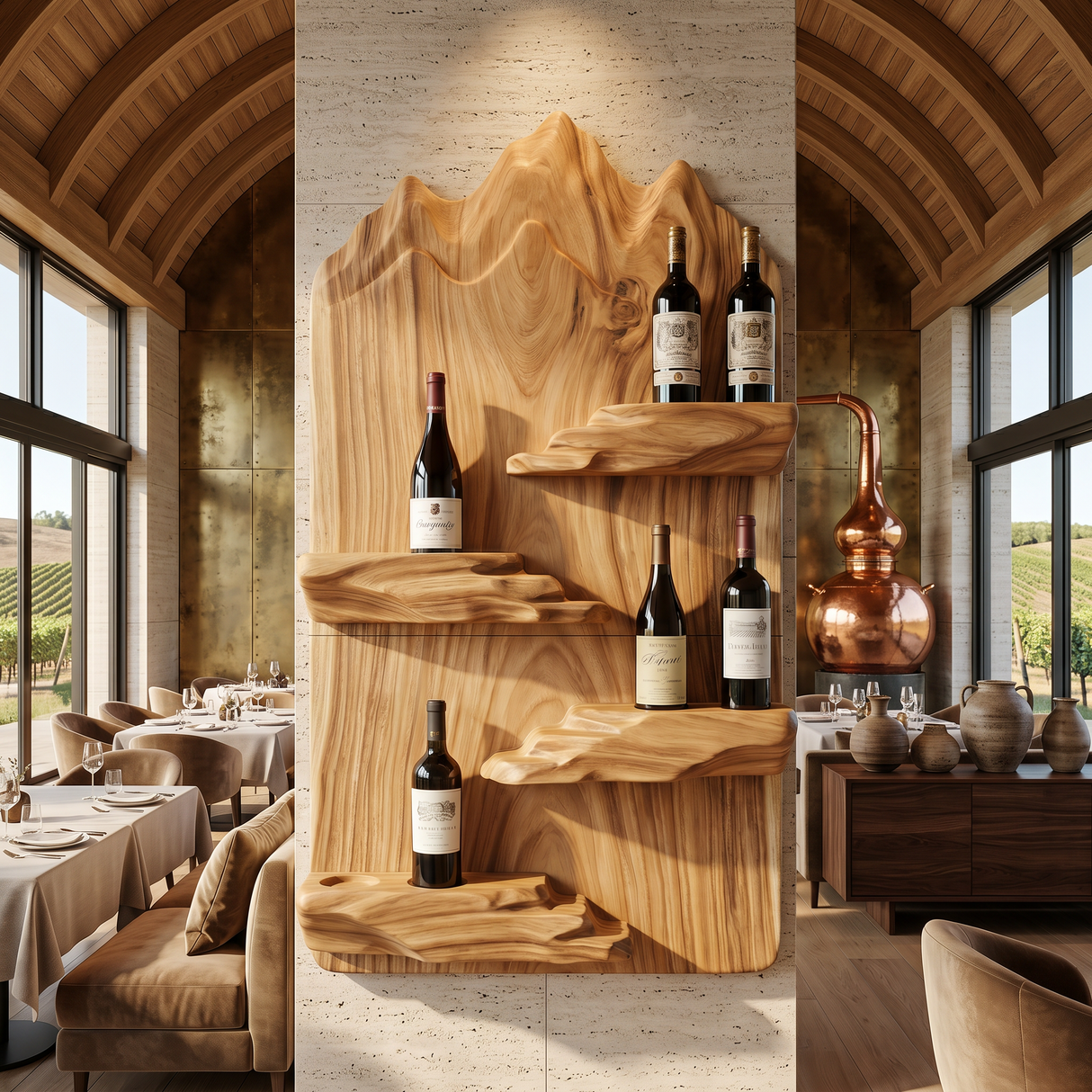 Contemporary Landscape Bottle Holder For Modern Interior