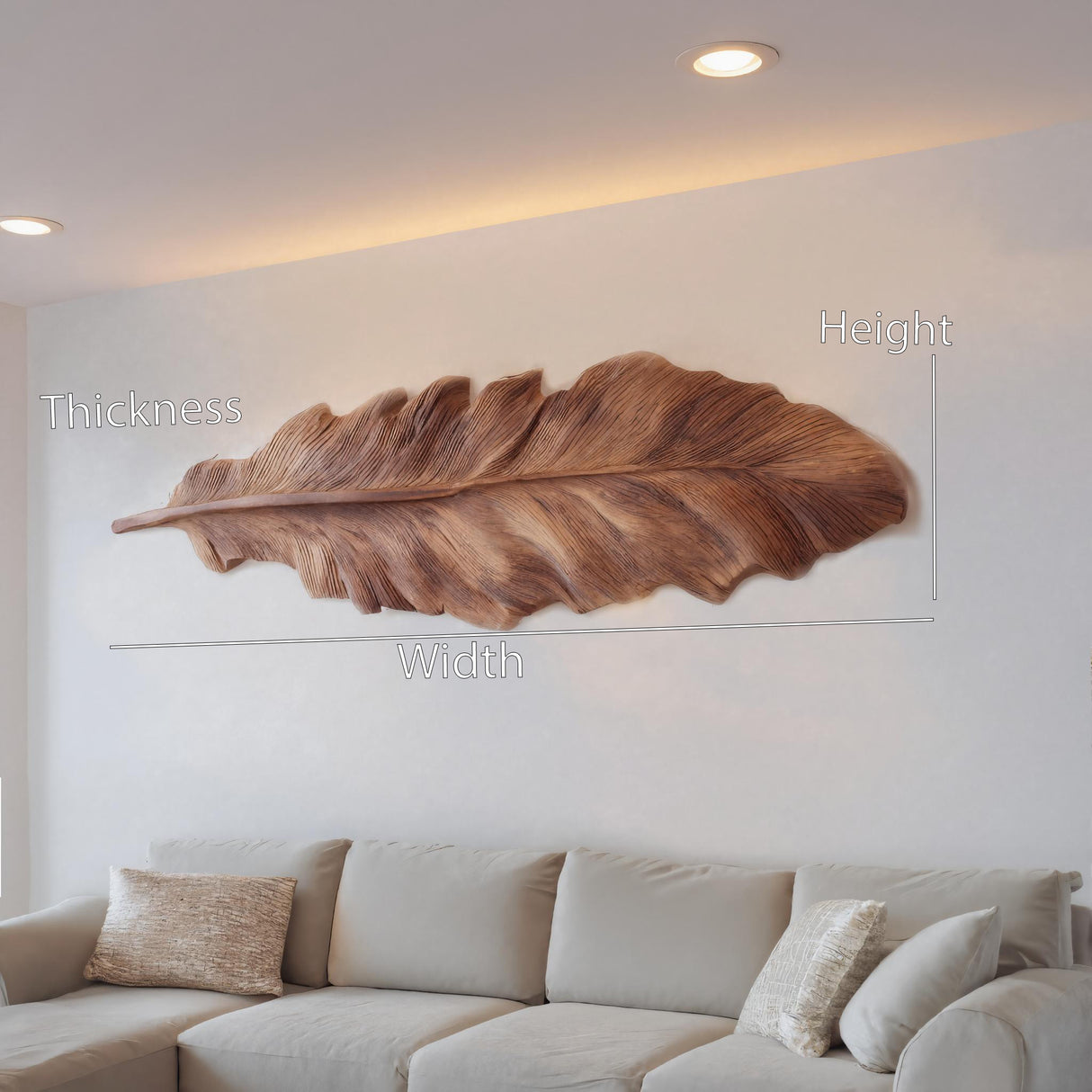 Handcrafted Feather Wall Sculpture For Living Room Decor
