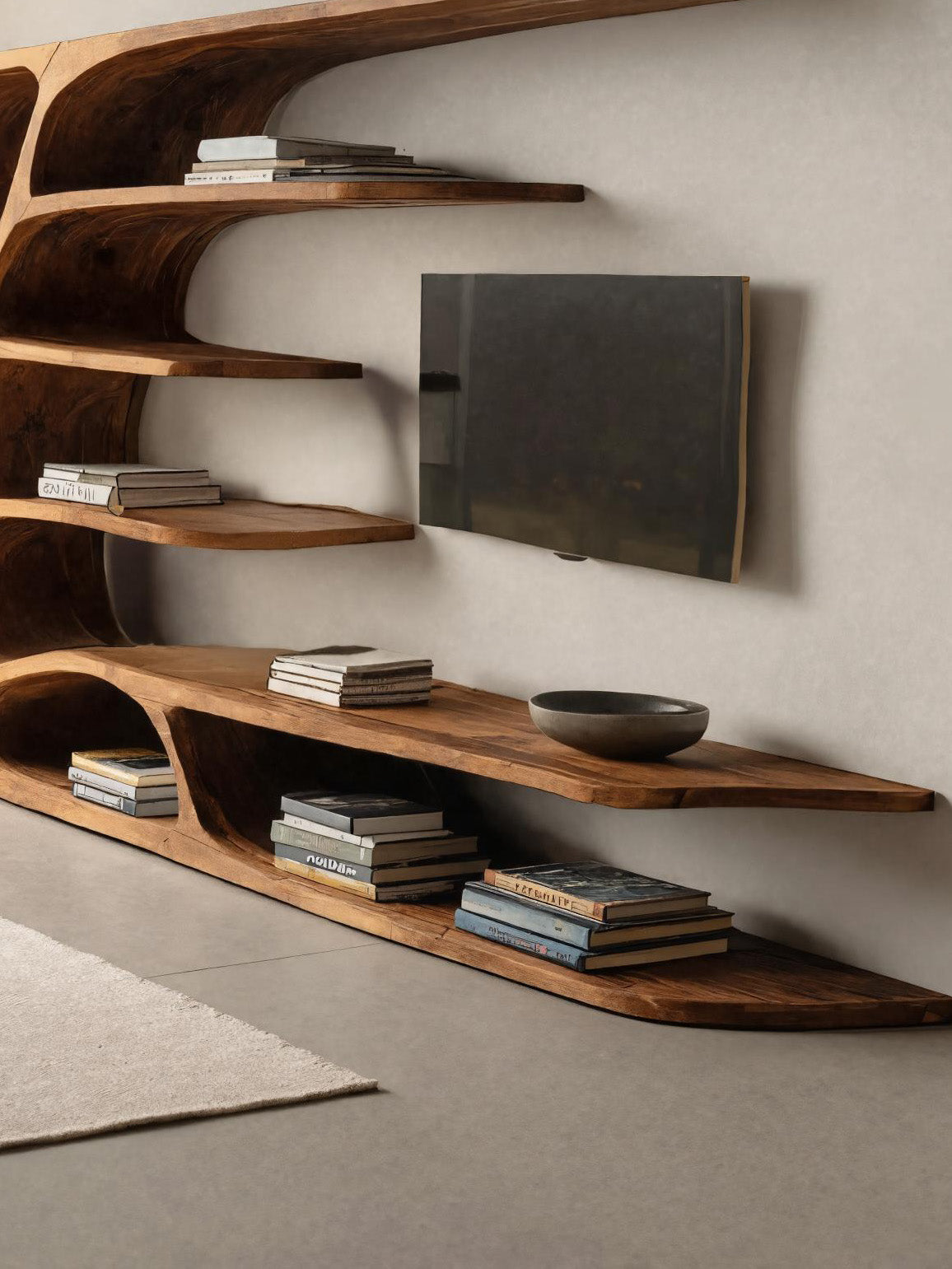 Modern Organic TV Display Shelf For Living Room
