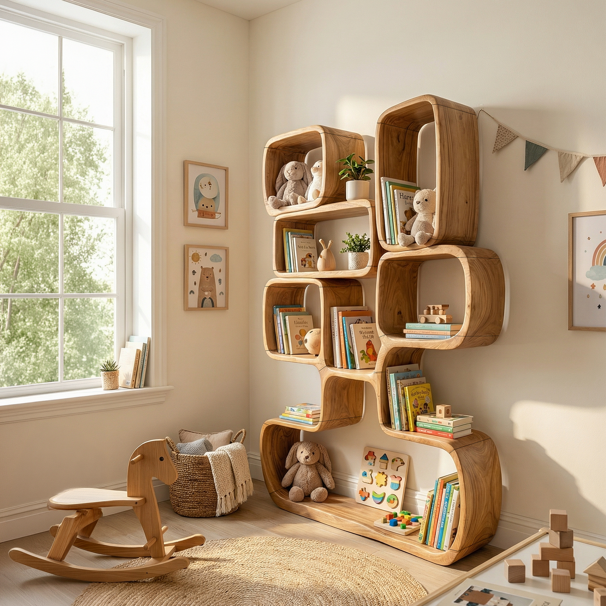 Modern Artistic Bookshelf Living Room Corner