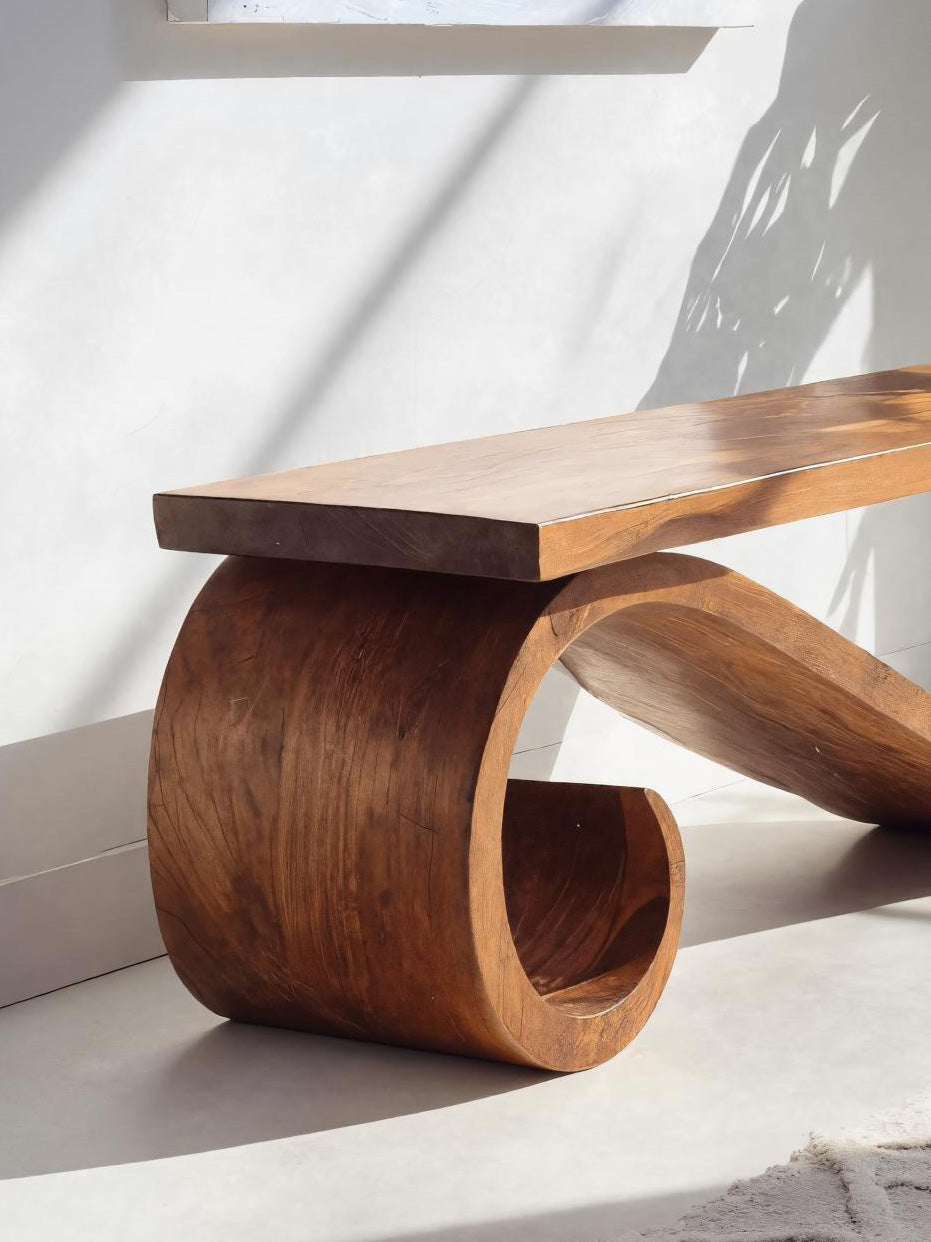 Organic Sculptural Bench For Entryway Or Living Room