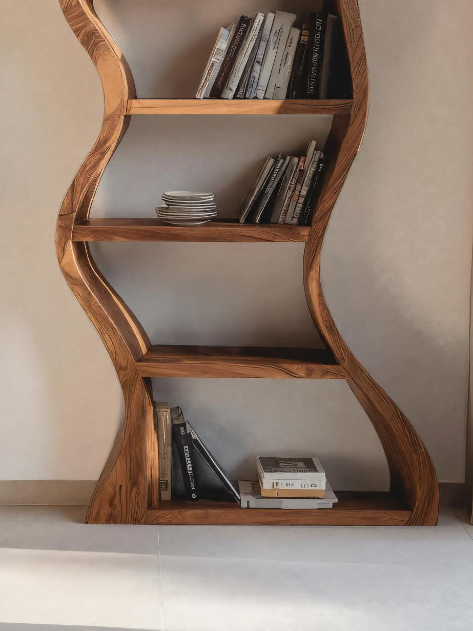 Organic Sculpture Wavy Bookshelf For Living Room Or Office Furniture