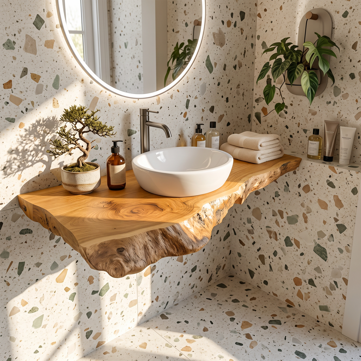 Farmhouse Bathroom Vanity In Solid Wood With Shelf