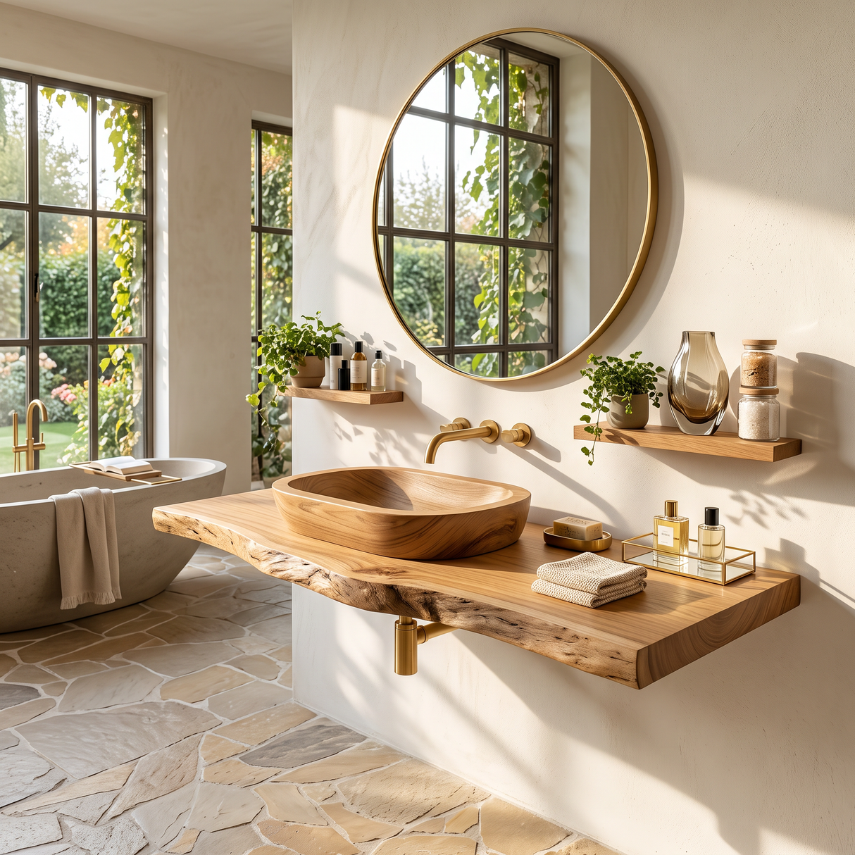 Handcrafted Vanity With Storage For Bathroom Design