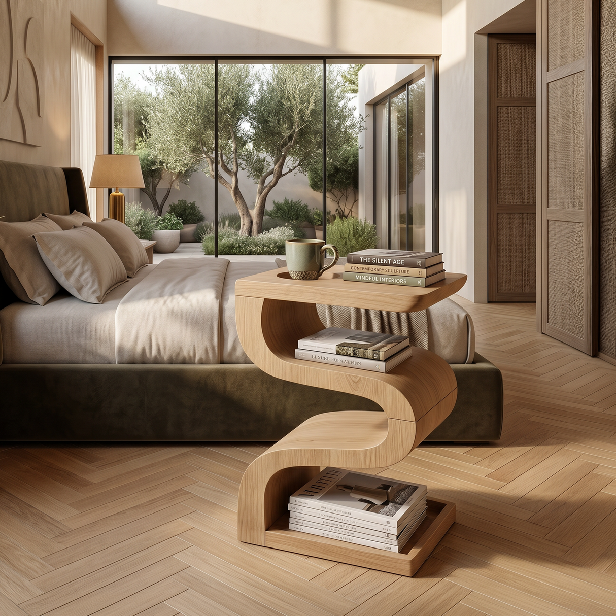Minimalist Sculptural Side Table For Contemporary Living Space