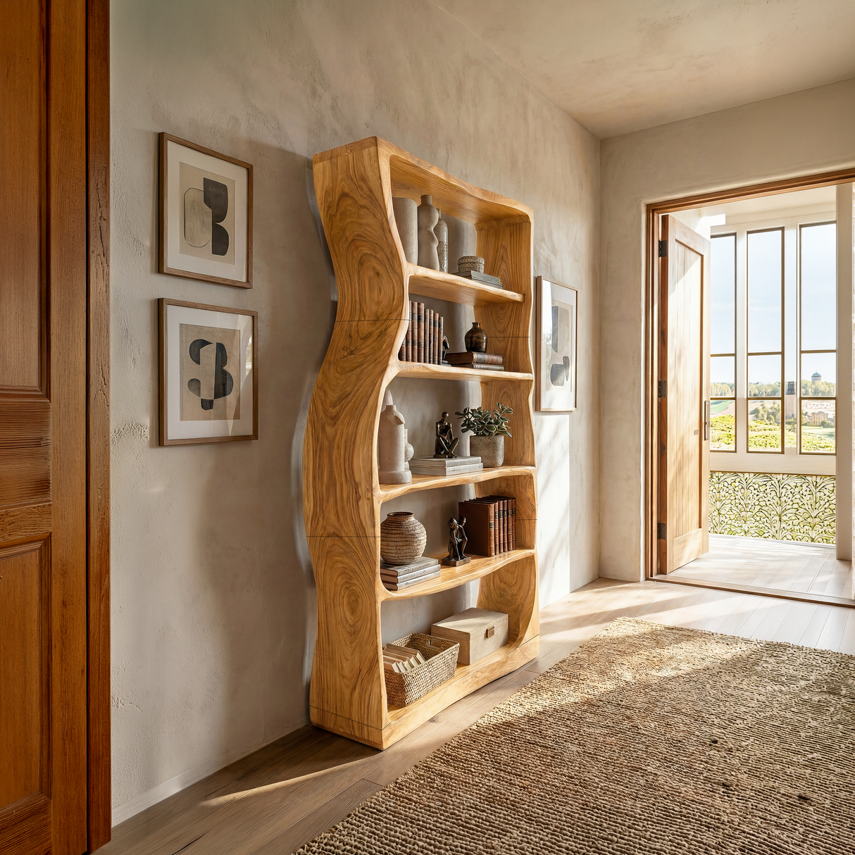 Minimalist Modern Unique Bookshelf Entryway Storage