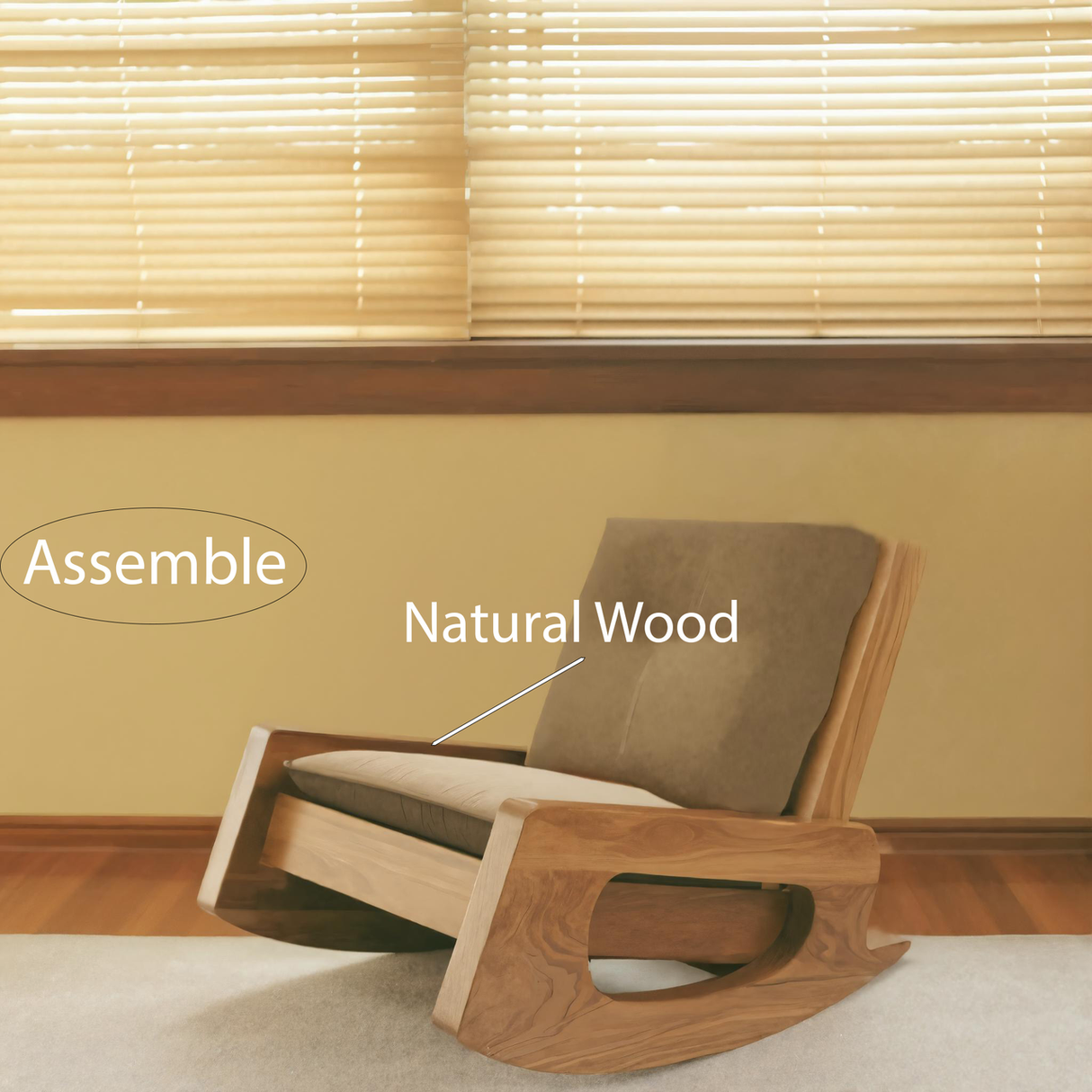 Modern Rocking Lounge Chair With Cushioned Seat For Bedroom