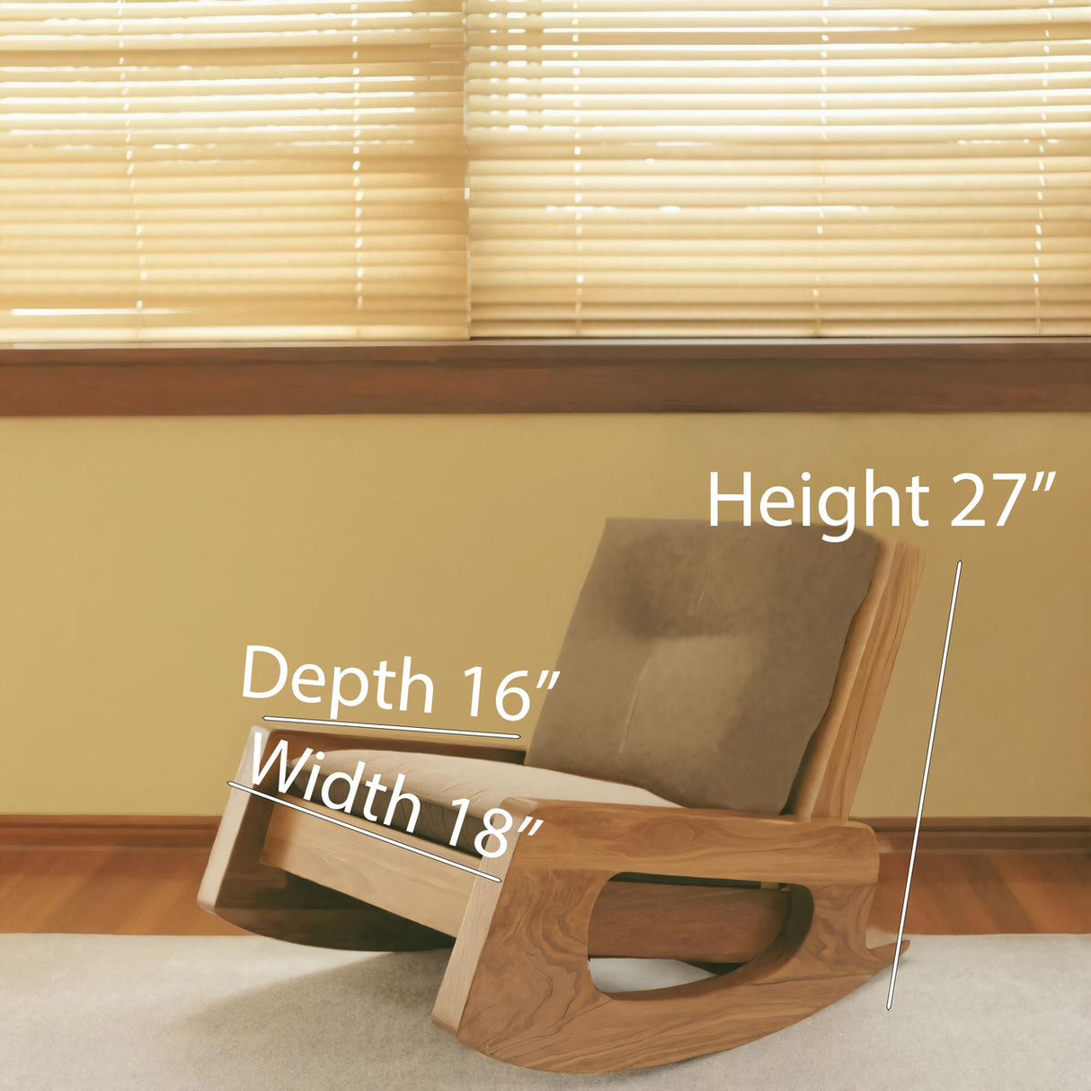 Modern Rocking Lounge Chair With Cushioned Seat For Bedroom