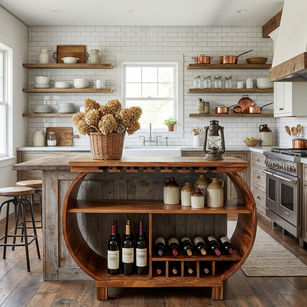 Modern Wooden Bar Cabinet With Glass Holder For Kitchen Island