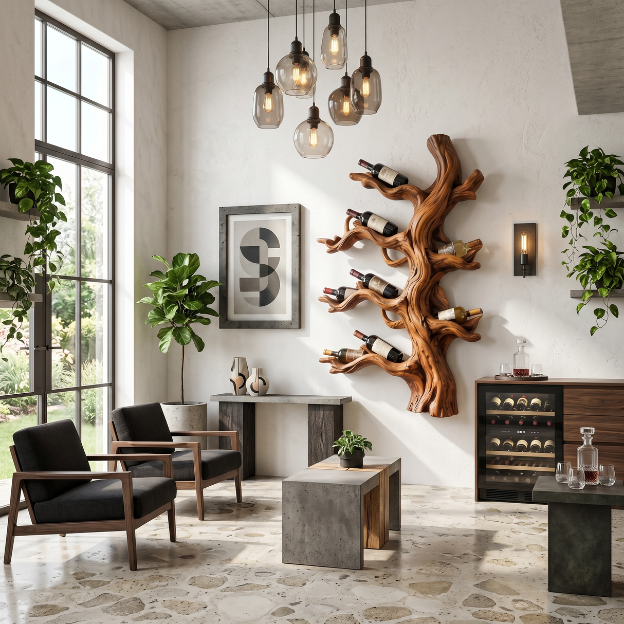 Handcrafted Farmhouse Wall Wine Rack For Dining Room