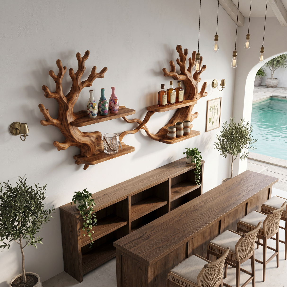 Wabi Sabi Wine Rack Wall Mounted For Home