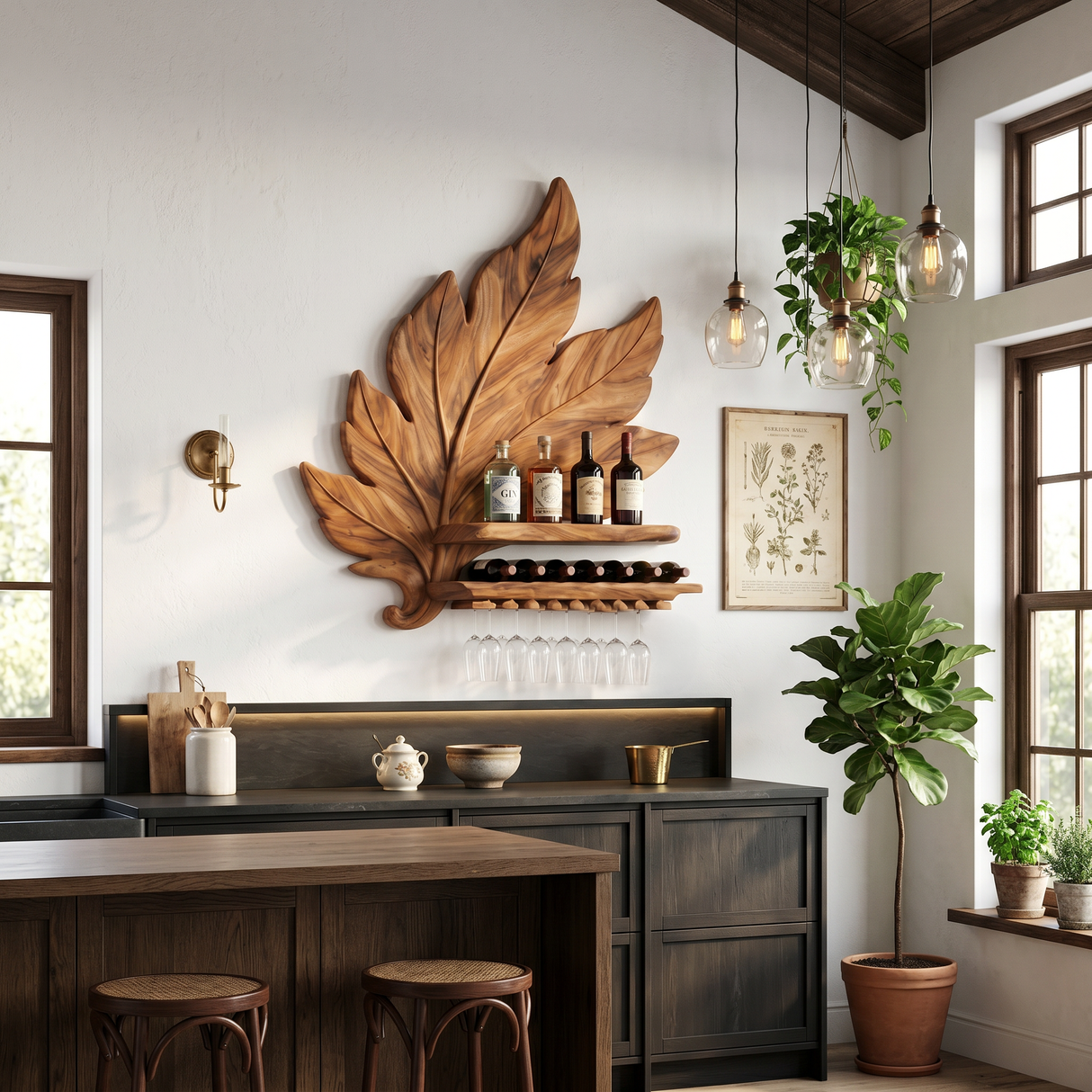 Handcrafted Industrial Wine Display Rack For Dining Room