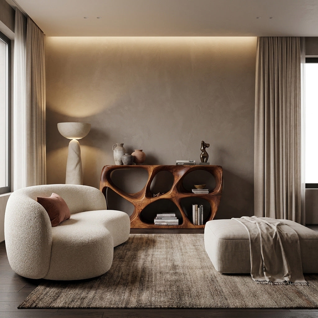 Elegant Wood Console Table With Open Storage For Living Room