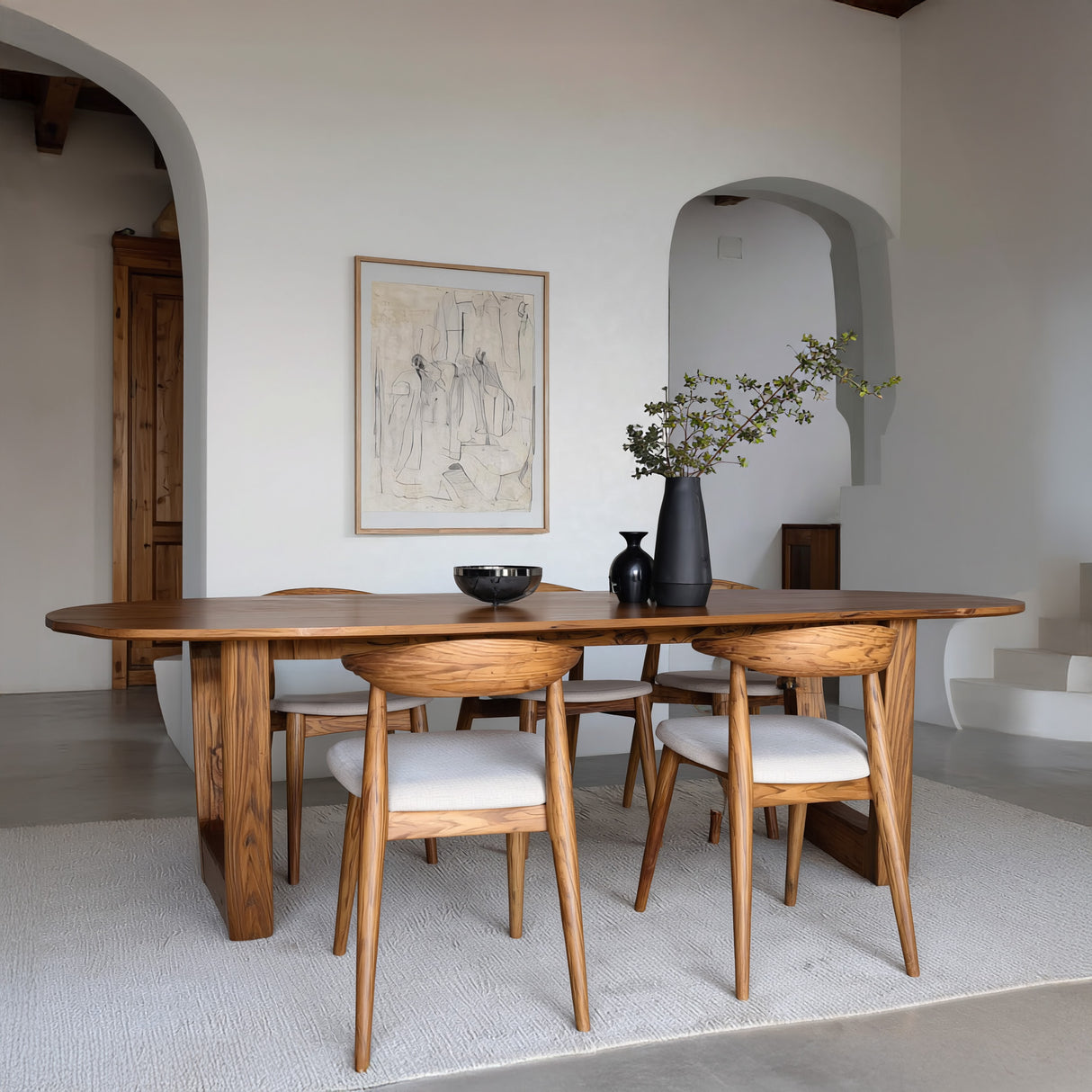 Quiet Luxury Dining Table With Soft Sculptural Edges For Dining Room