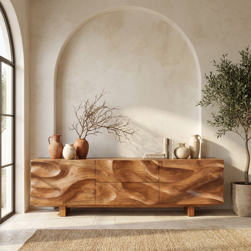 Modern Organic Sideboard Storage Cabinet For Living Room