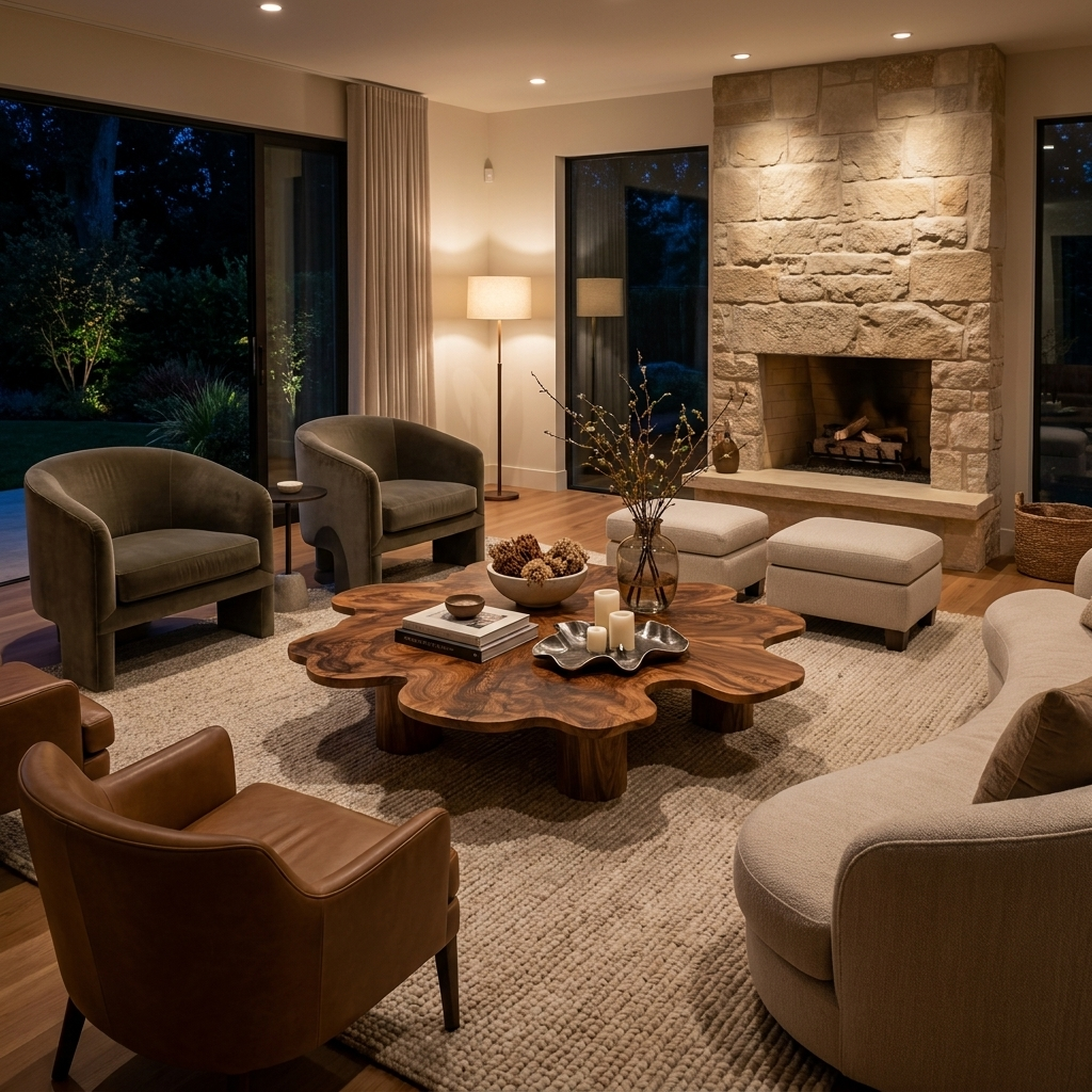 Organic Live Edge Coffee Table For Contemporary Home