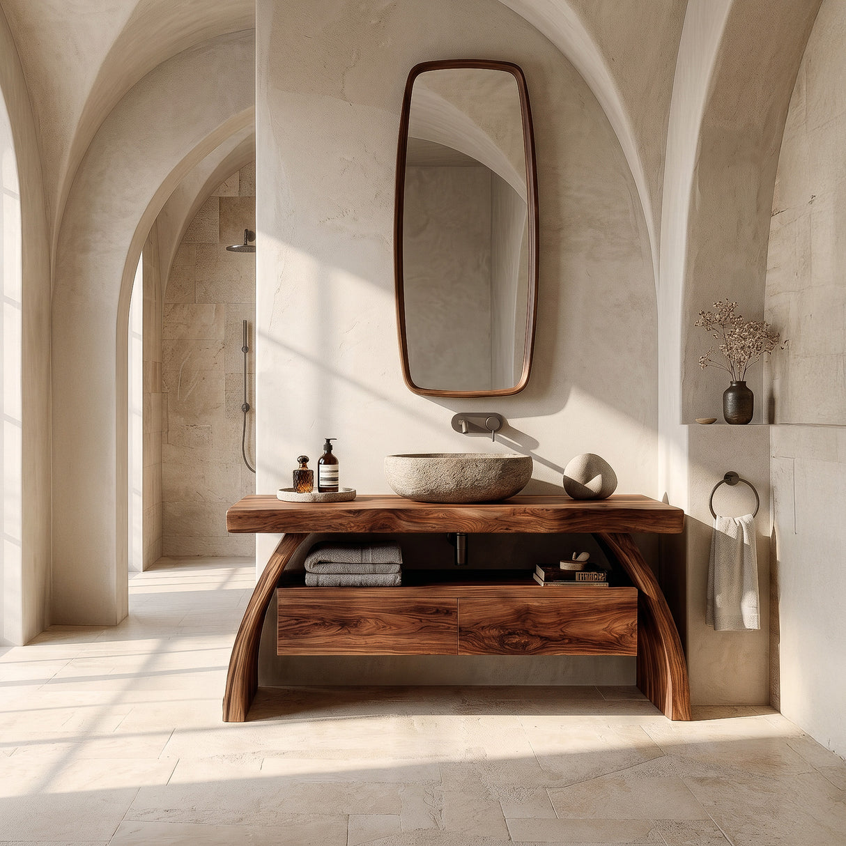 Contemporary Wood Bathroom Vanity With Drawer Storage For Bathroom