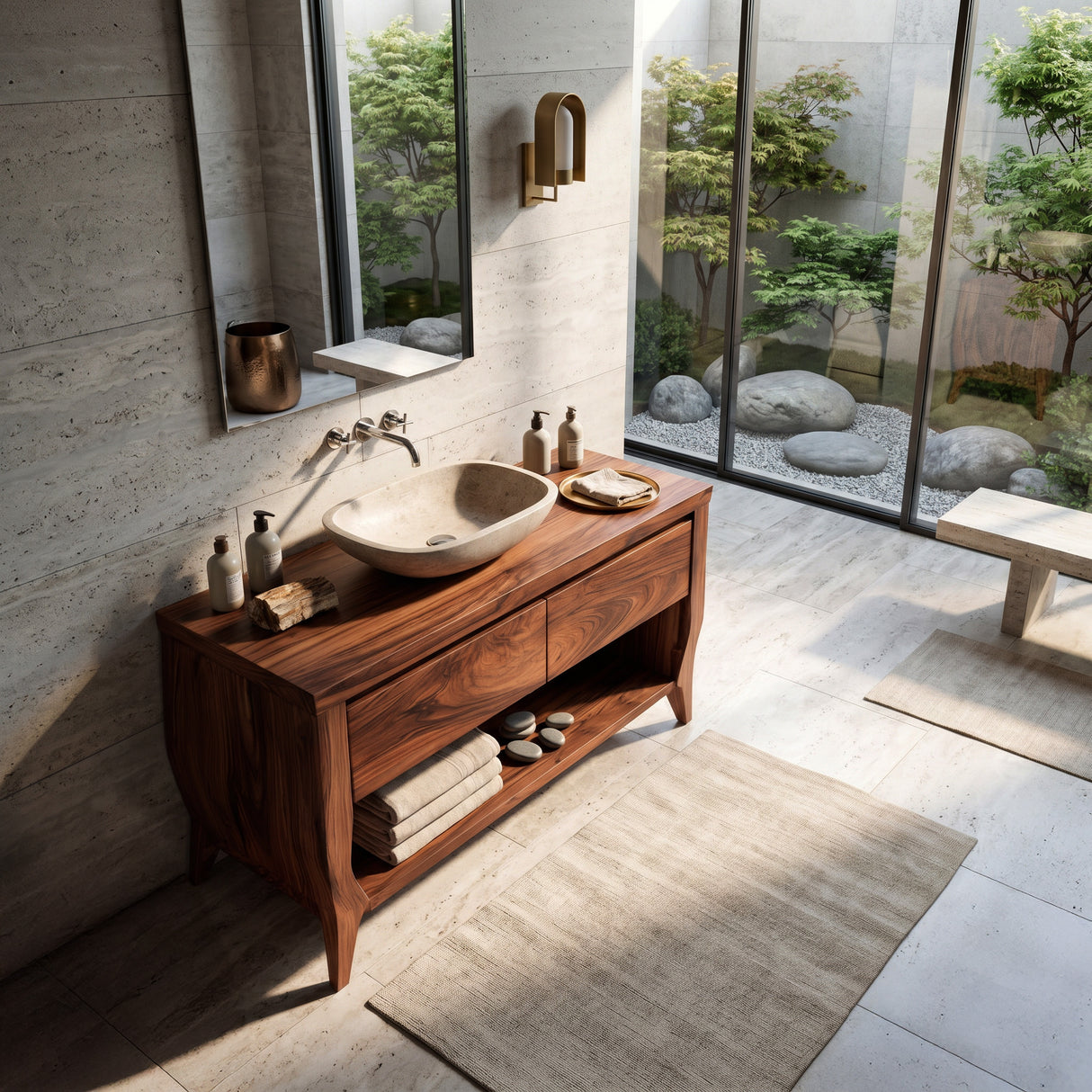 Contemporary Wooden Bathroom Vanity For Spa Or Bathroom