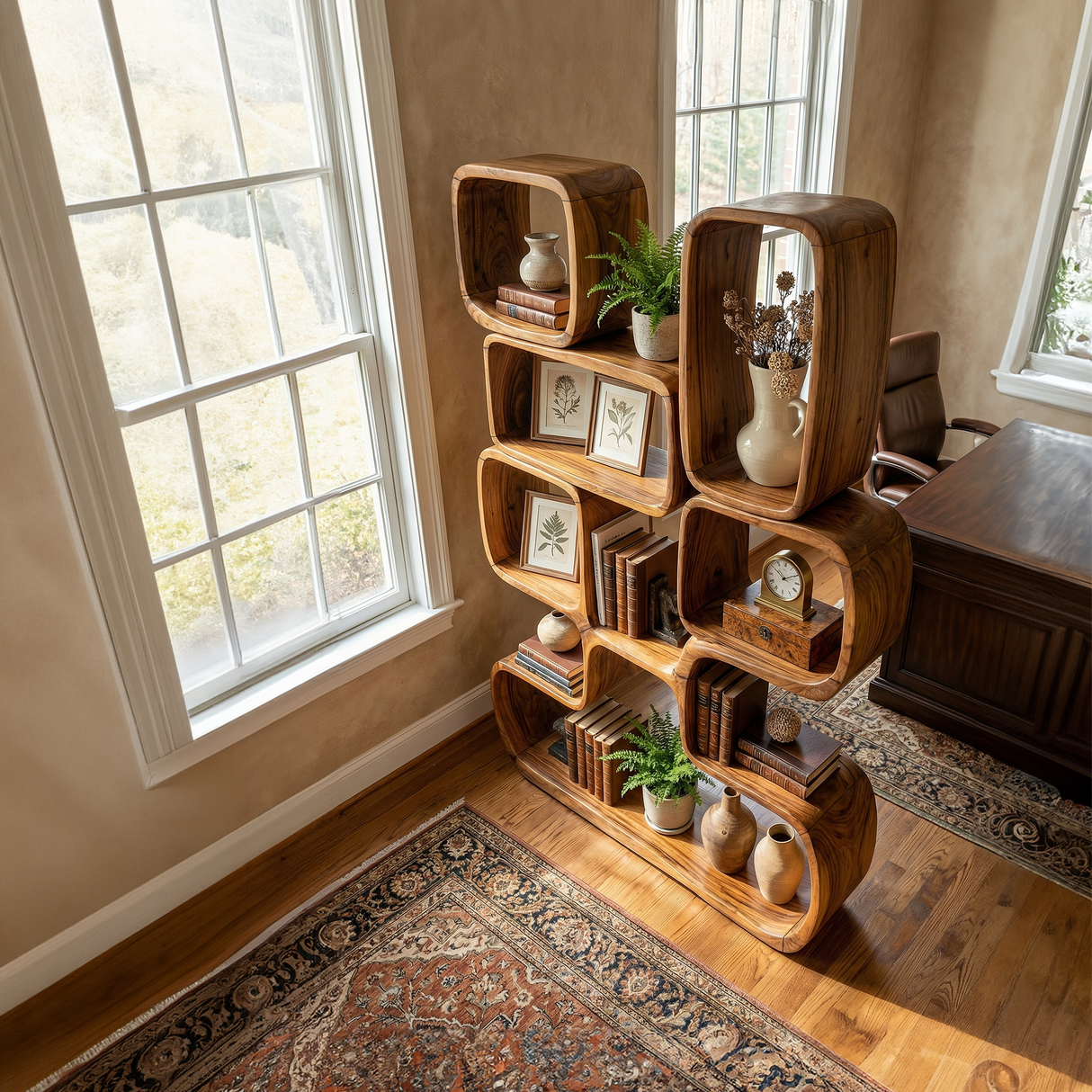 Modern Artistic Bookshelf Living Room Corner